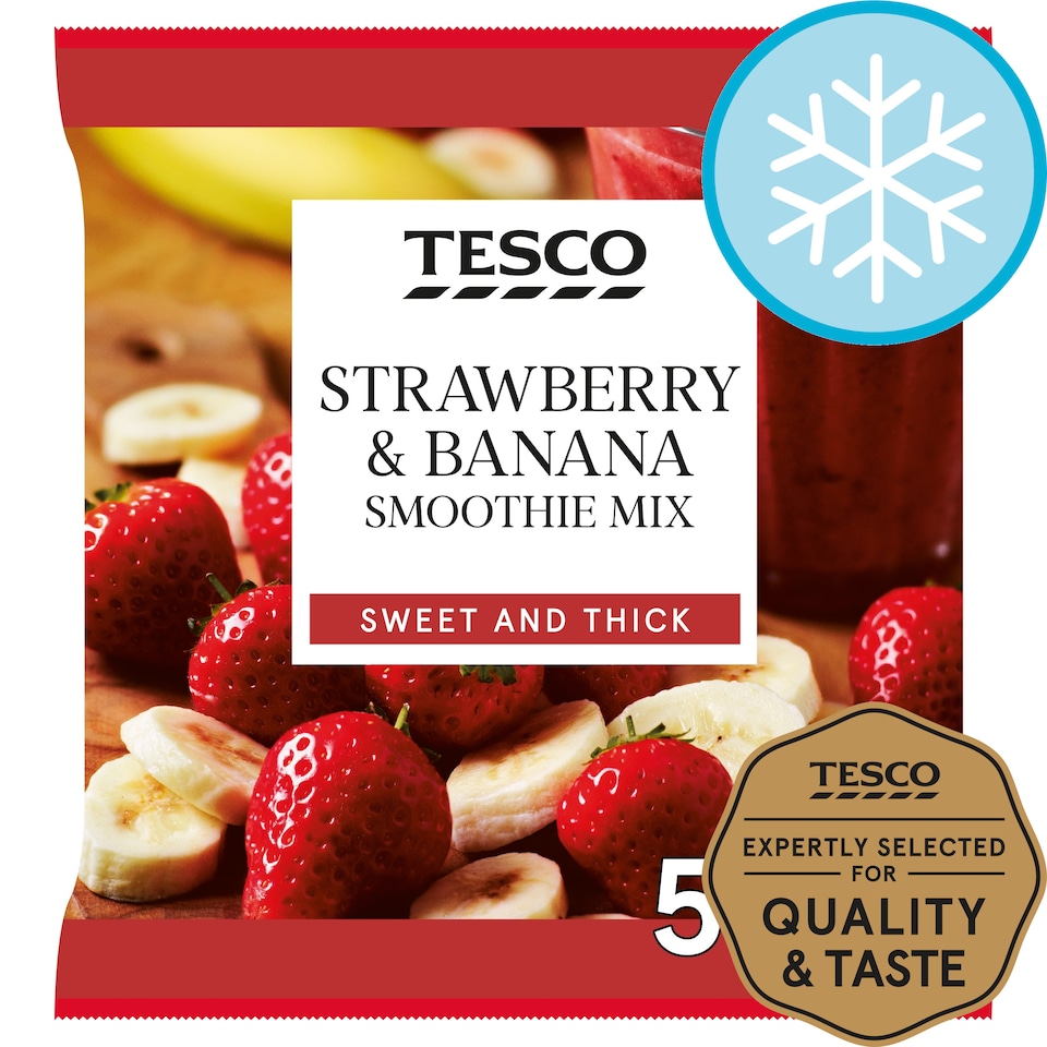 Tesco Frozen Strawberry & Banana Smoothie Mix 500G