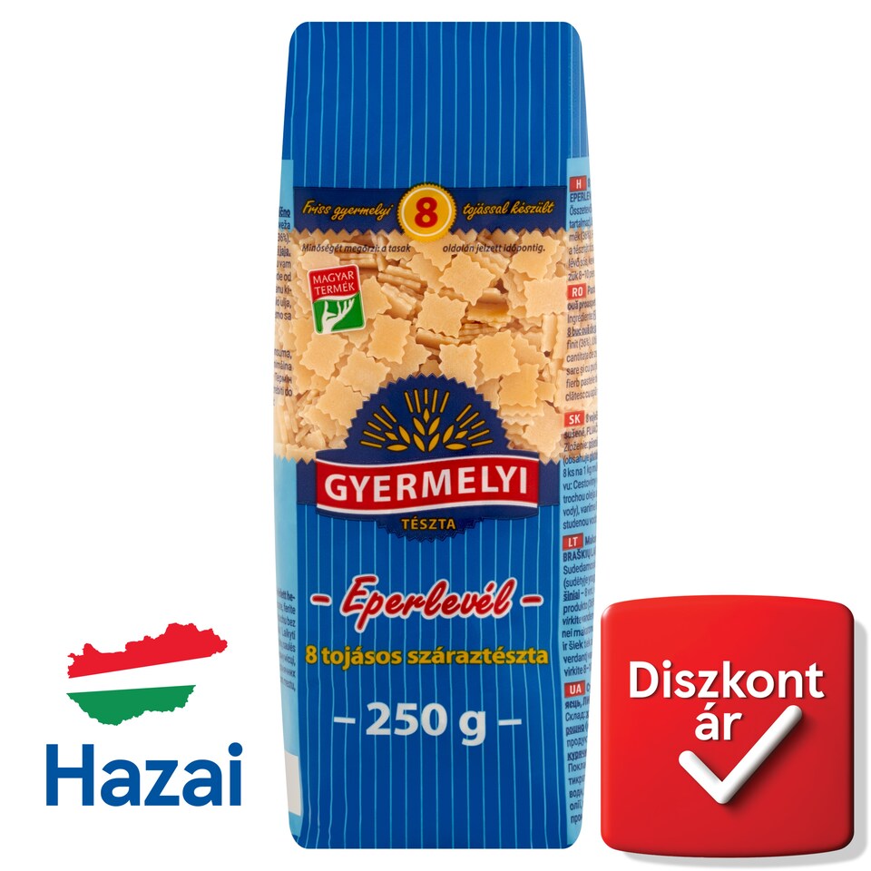 Gyermelyi eperlevél 8 tojásos száraztészta 250 g
