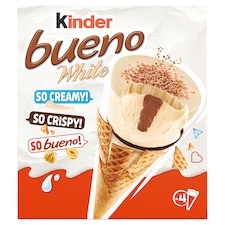 Kinder Bueno Hazelnut Ice Cream in Wafer Cone with Hazelnut Filling and Cocoa Coating 248 g