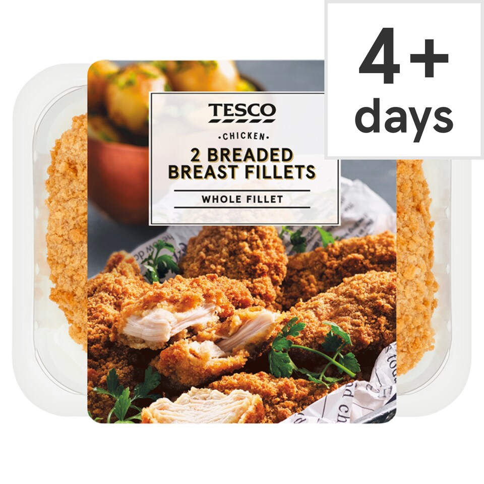 Tesco 2 Breaded Chicken Breast Fillets 350G