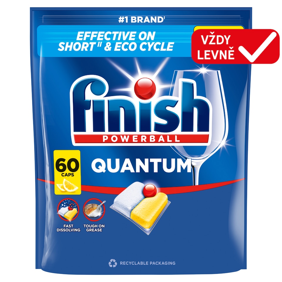 Finish Powerball Quantum Lemon Dishwasher Capsules 60 pcs 624g