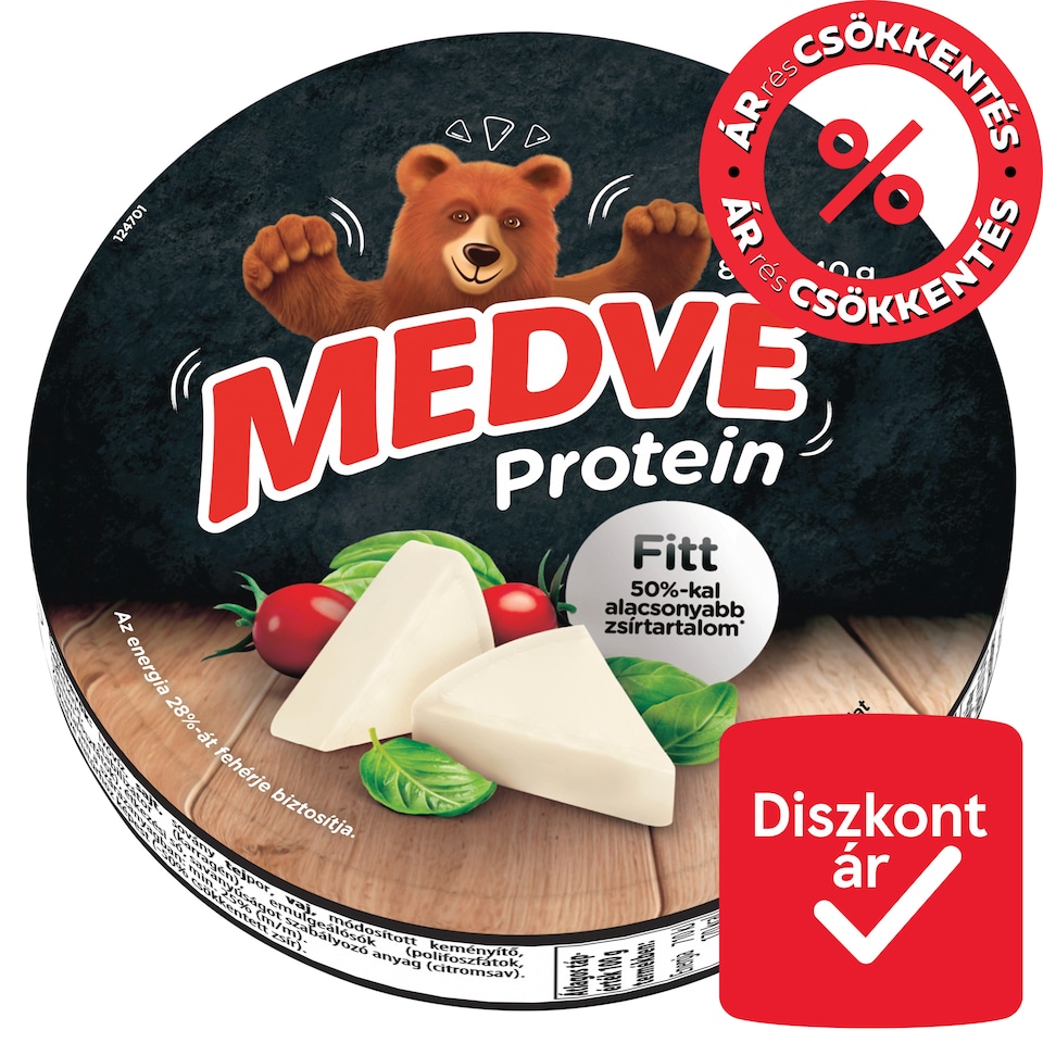 Medve Protein Fitt Semi-Fat Processed Cheese Spread 8 x 17,5 g (140 g)