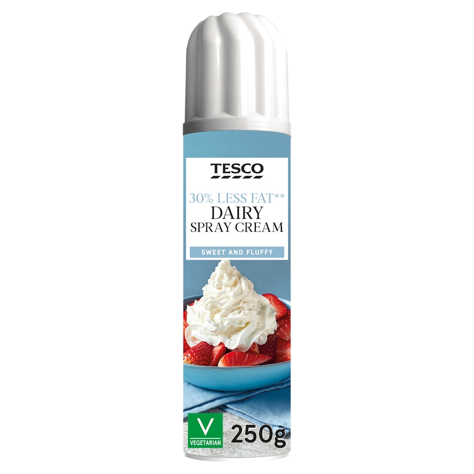 Tesco 30% Less Fat Dairy Spray Cream 250g 