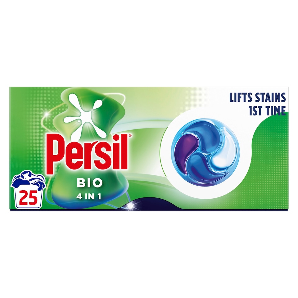 image 1 of Persil Bio 4 in 1 Laundry Washing Detergent Capsules 25 Washes 340g