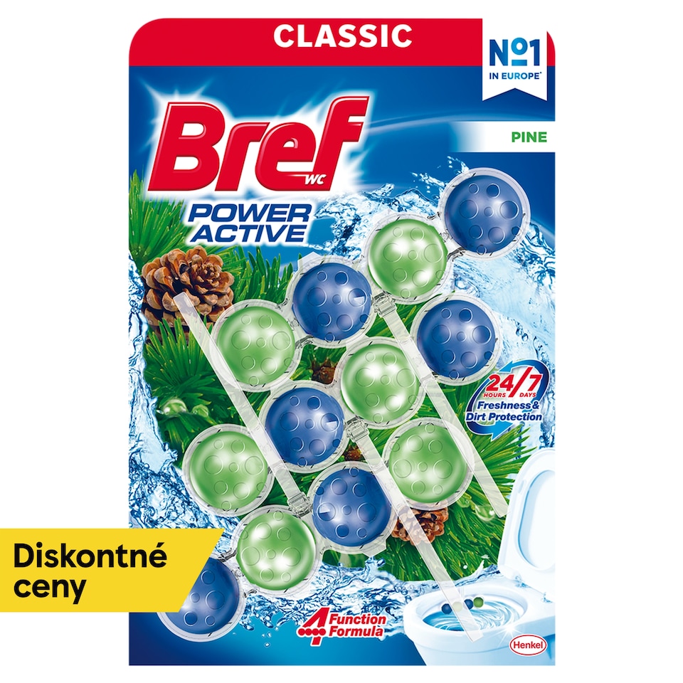 Bref Power Active Pine tuhý WC blok 3 x 50 g