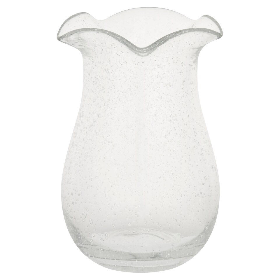 F&F Home Valentines Bubble Glass Fluted Vase