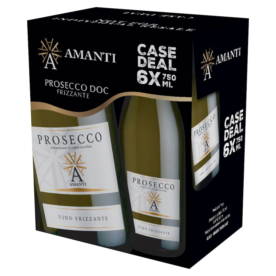 Amanti Prosecco DOC Frizzante CASE DEAL 6x75cl