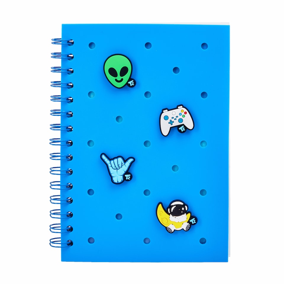 image 1 of Taggeez Customisable Notebook & Charms Blue
