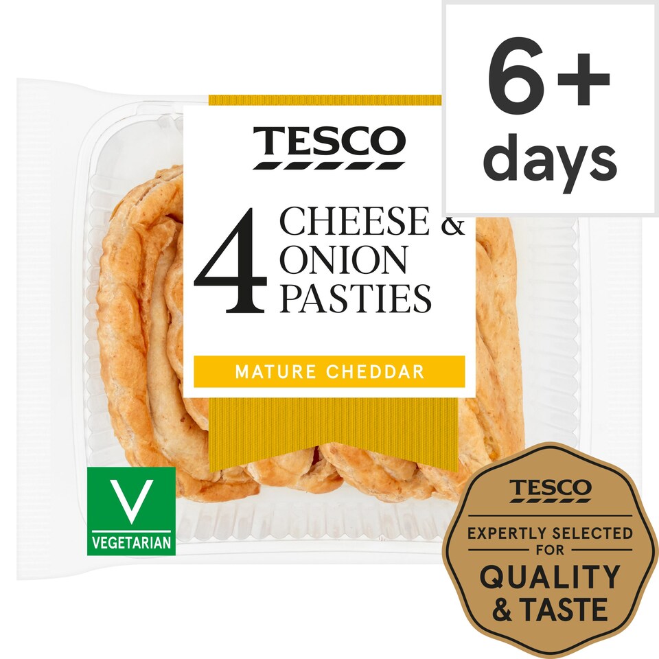Tesco 4 Cheese & Onion Pasties 520G Tesco Groceries