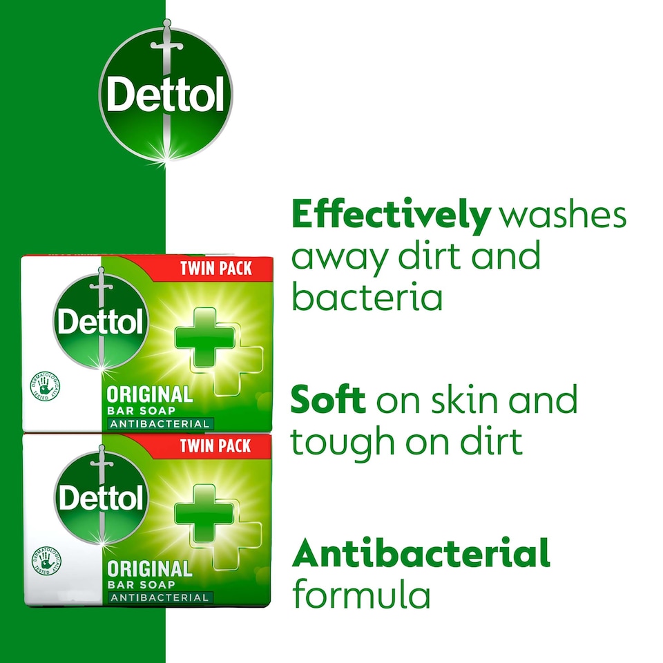 image 1 of Dettol Original Soap Twin Pack 2 X100g
