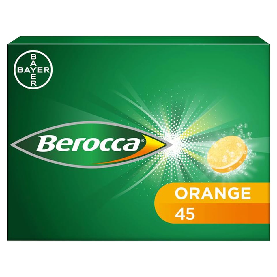 Berocca Orange Effervescent Vitamin Energy Tablets 45s