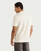 image 2 of F&F Textured Zip Neck Tipped Polo Shirt in Ecru