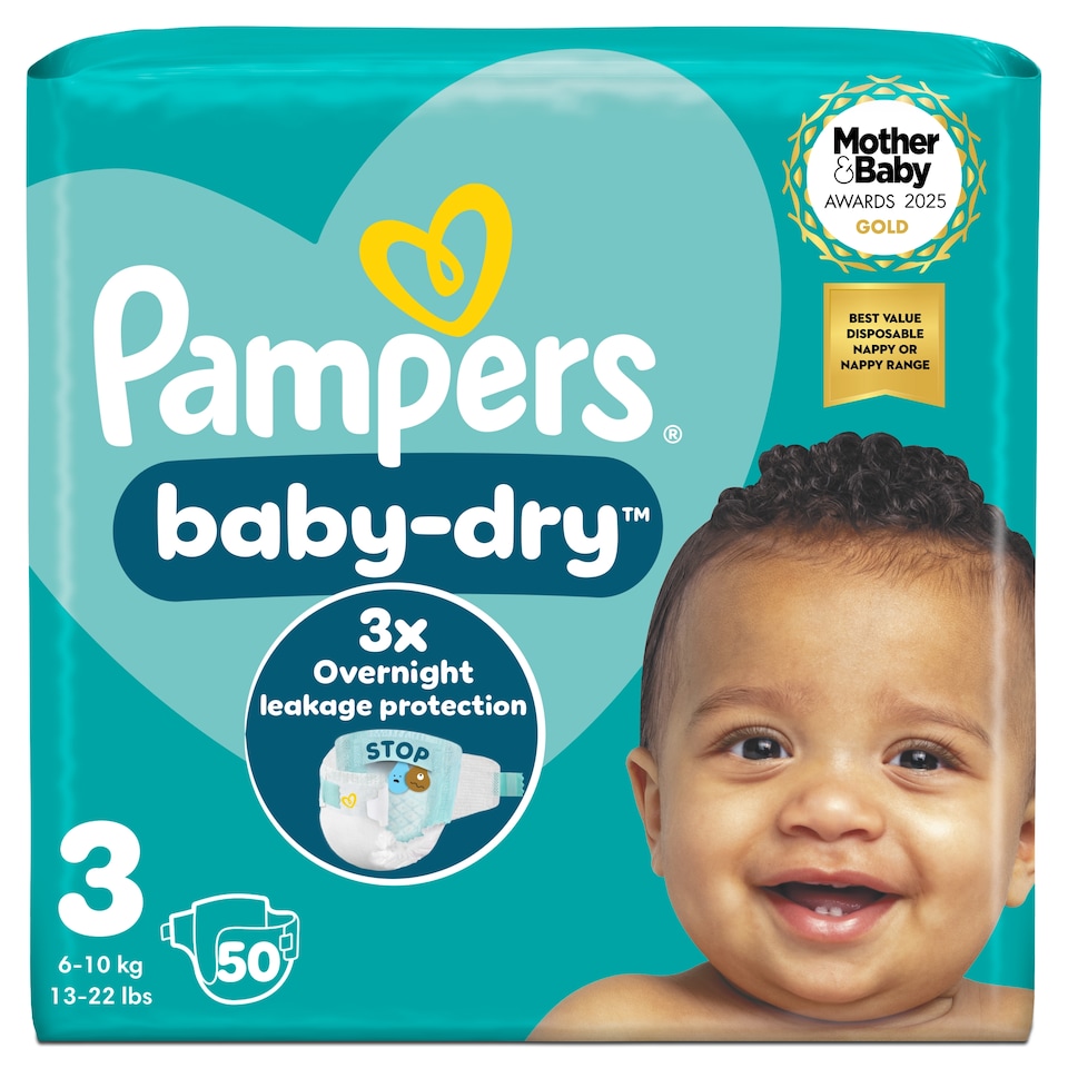 image 1 of Pampers Baby Dry Size 3 Essential Pack 50 Nappies