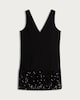 image 4 of F&F Sequin Hem V Neck Sleeveless Dress in Black
