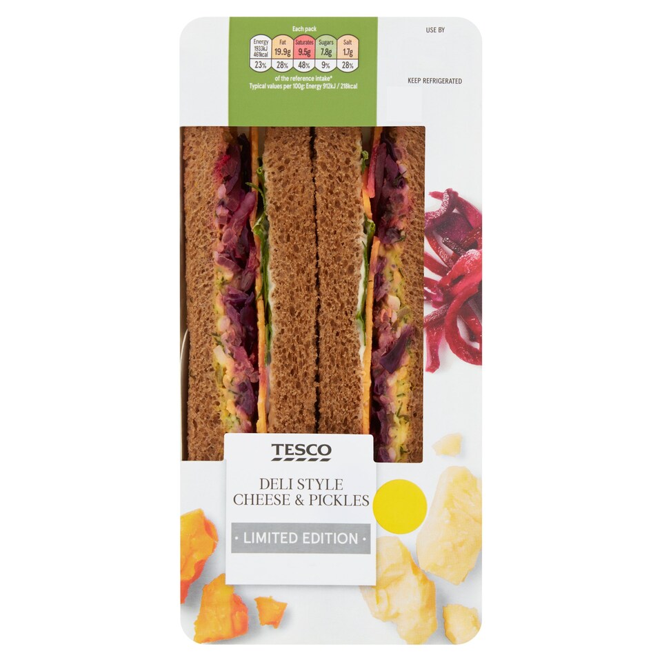 Tesco Deli Style Cheese & Pickles Sandwich Tesco Groceries