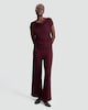 image 2 of F&F Cowl Neck Cap Sleeved Co-ord Top in Burgundy