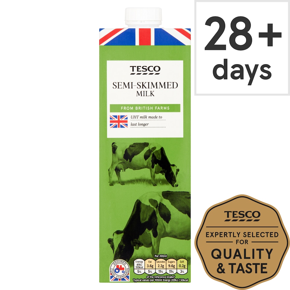 Tesco British Semi Skimmed Longlife Uht Milk 1 Litre