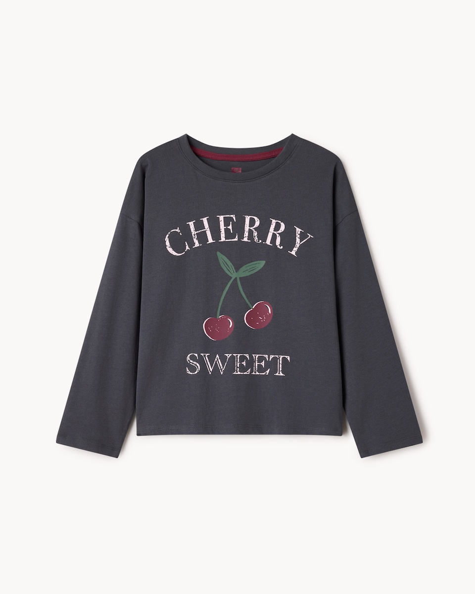image 1 of F&F Girls 2-Pack Cotton Rich Cherry Printed Pyjama Sets in Multi