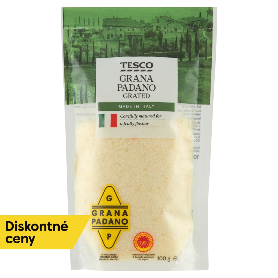 Tesco Grana Padano strúhaný syr 100 g
