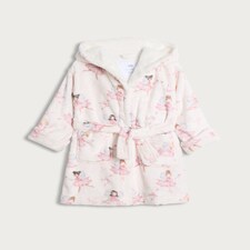 F&F Girls Fleece Fairy Print Dressing Gown in Multi