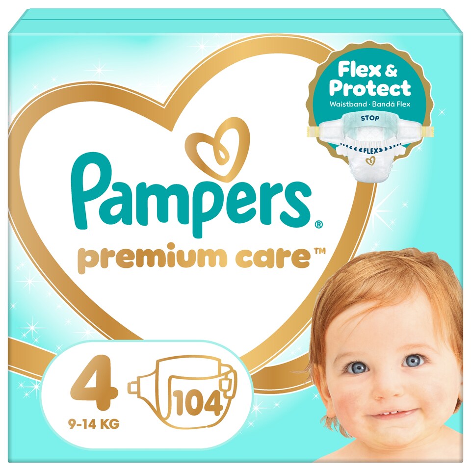 image 1 of Pampers Premium Care Size 4, 104 Nappies, 9kg-14kg