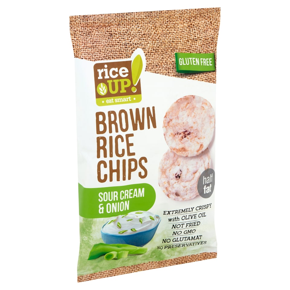 image 1 of RiceUp! Eat Smart Brown Whole Grain Rice Chips with Cream & Onion 60 g