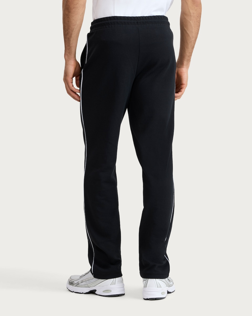image 1 of F&F Contrast Side Stripe Drawstring Joggers in Black