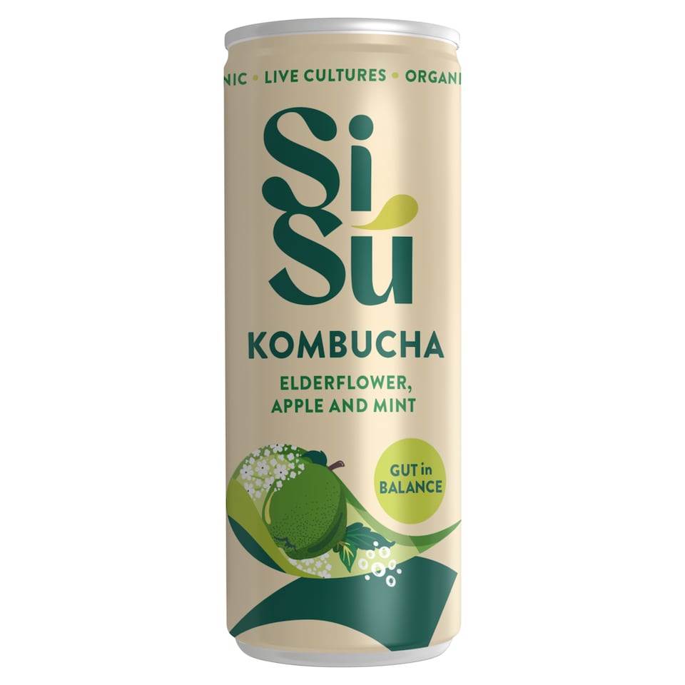 SiSu Organic Kombucha Elderflower Apple Mint 250ml