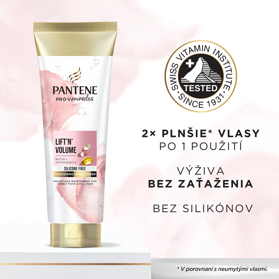 image 1 of Pantene Pro-V Lift'N'Volume kondicionér pre hustejšie vlasy, biotín 160 ml. Bez silikónov