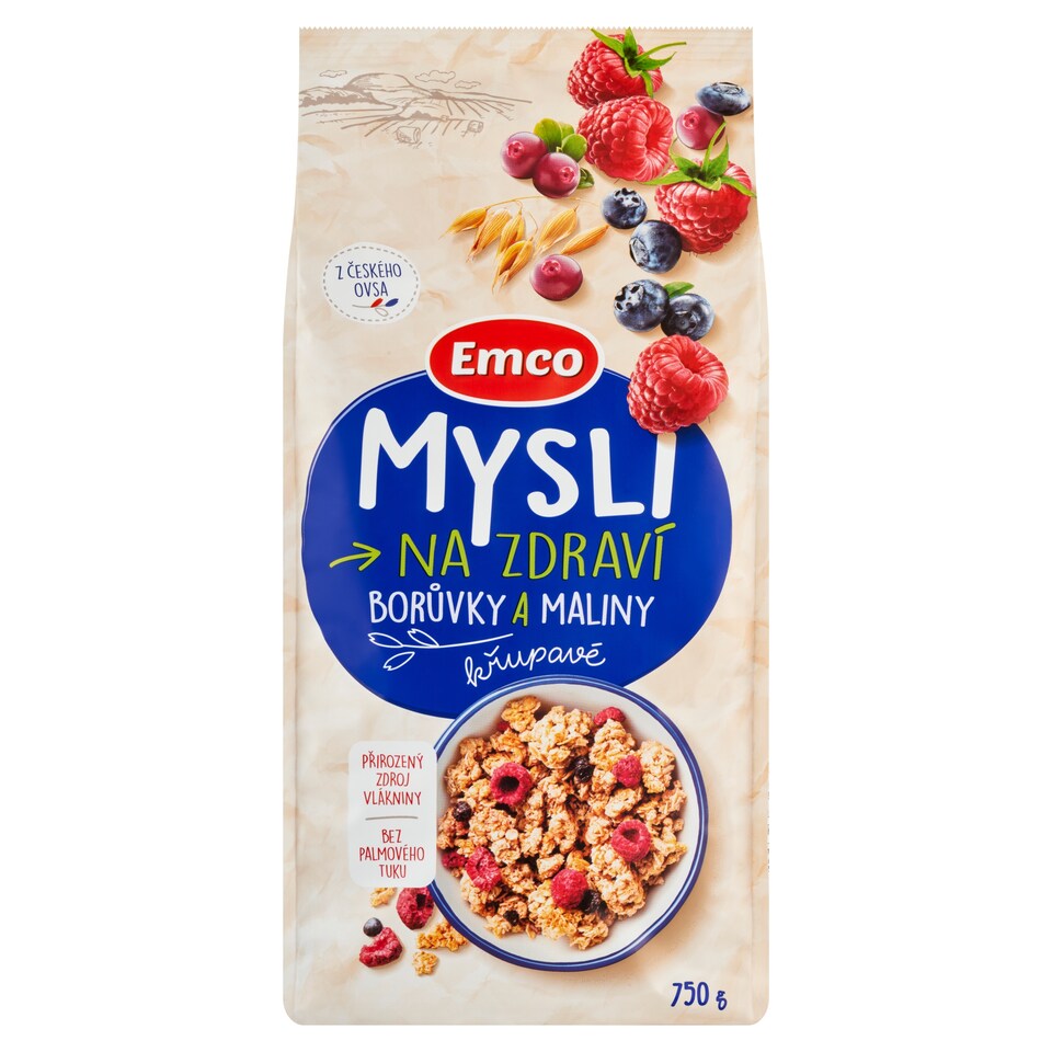 Emco Mysli na Zdraví Crunchy Blueberries and Raspberries 750 g