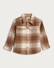 image 4 of F&F Boys Check Print Pocket Front Shacket in Brown