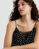 image 2 of F&F Polka Dot Lace Trim Cami in Multi Black