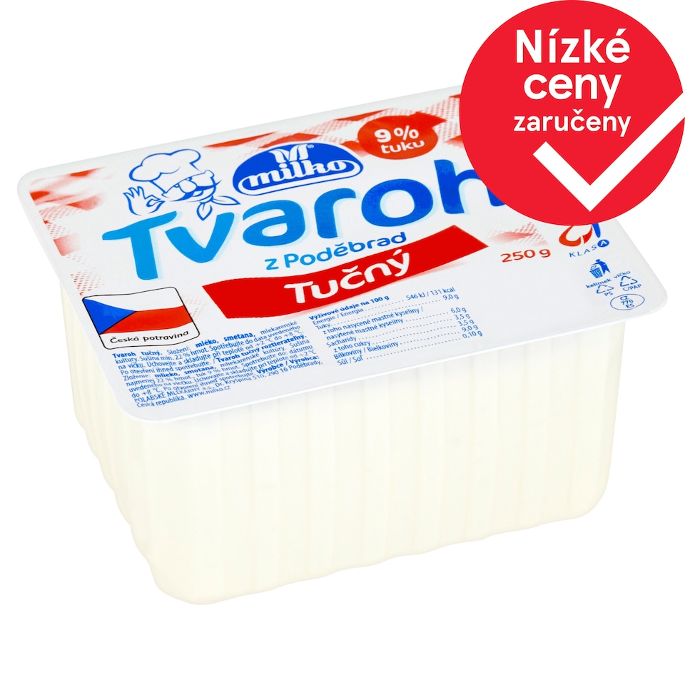 Milko Tvaroh z Poděbrad tučný 250g