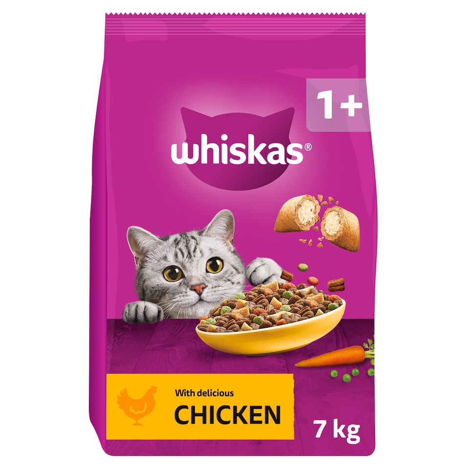 image 1 of WHISKAS 1+ Complete Dry Cat Food with Chicken 7kg