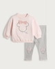 image 1 of Disney Minnie Mouse 2-Piece Cotton Rich Sweatshirt and Leggings Set in Multi Pink