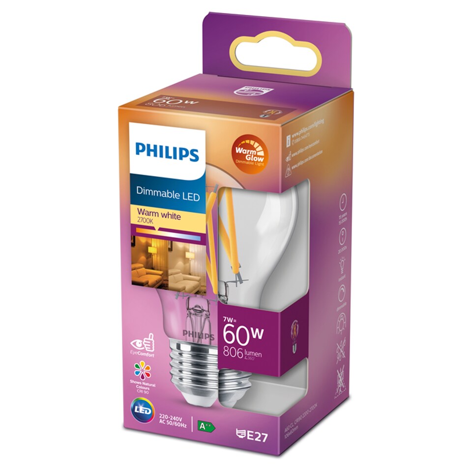 Philips Led Filament Classic 60W Edison Screw Dimmable