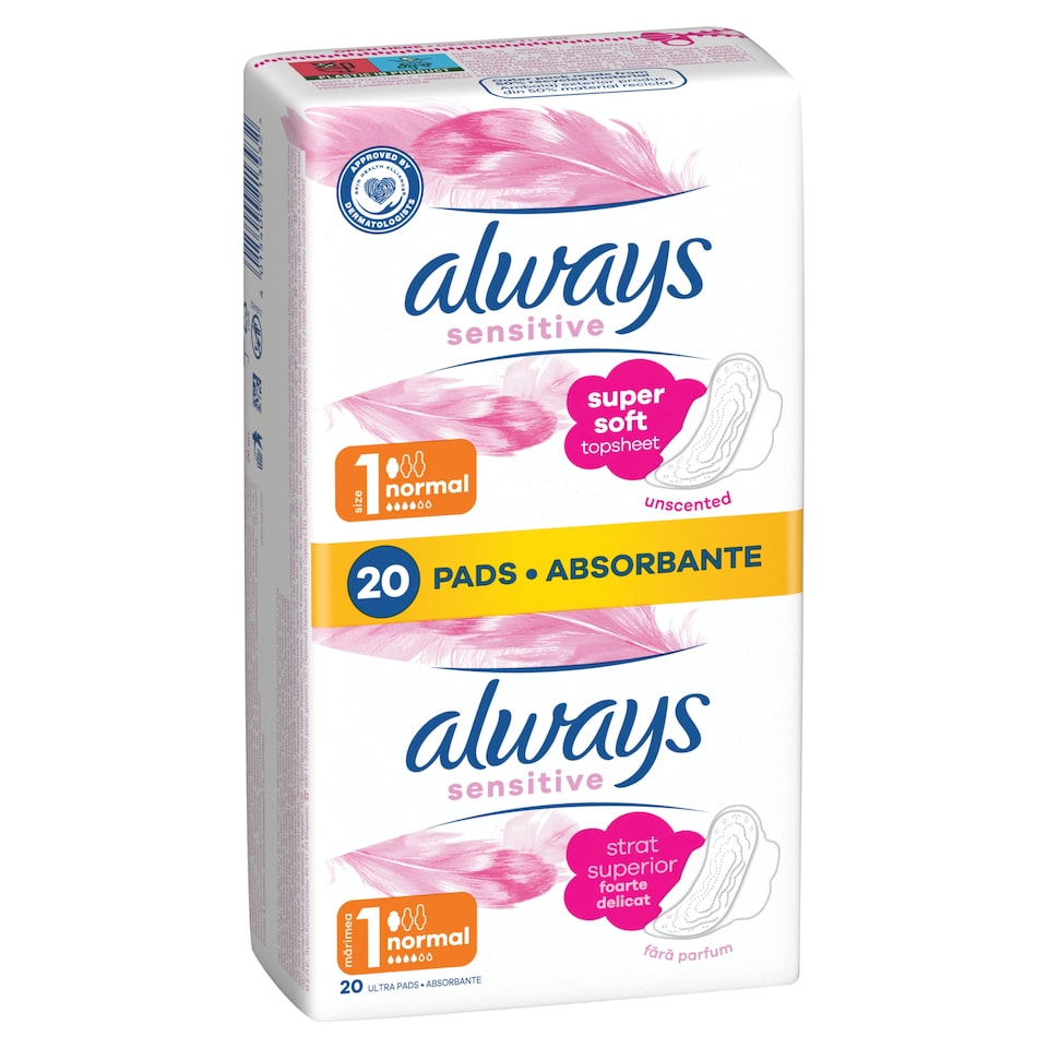 Always Ultra Sensitive Normal Plus Egészségügyi Betét (1-es Méret), 20 db  1. kép