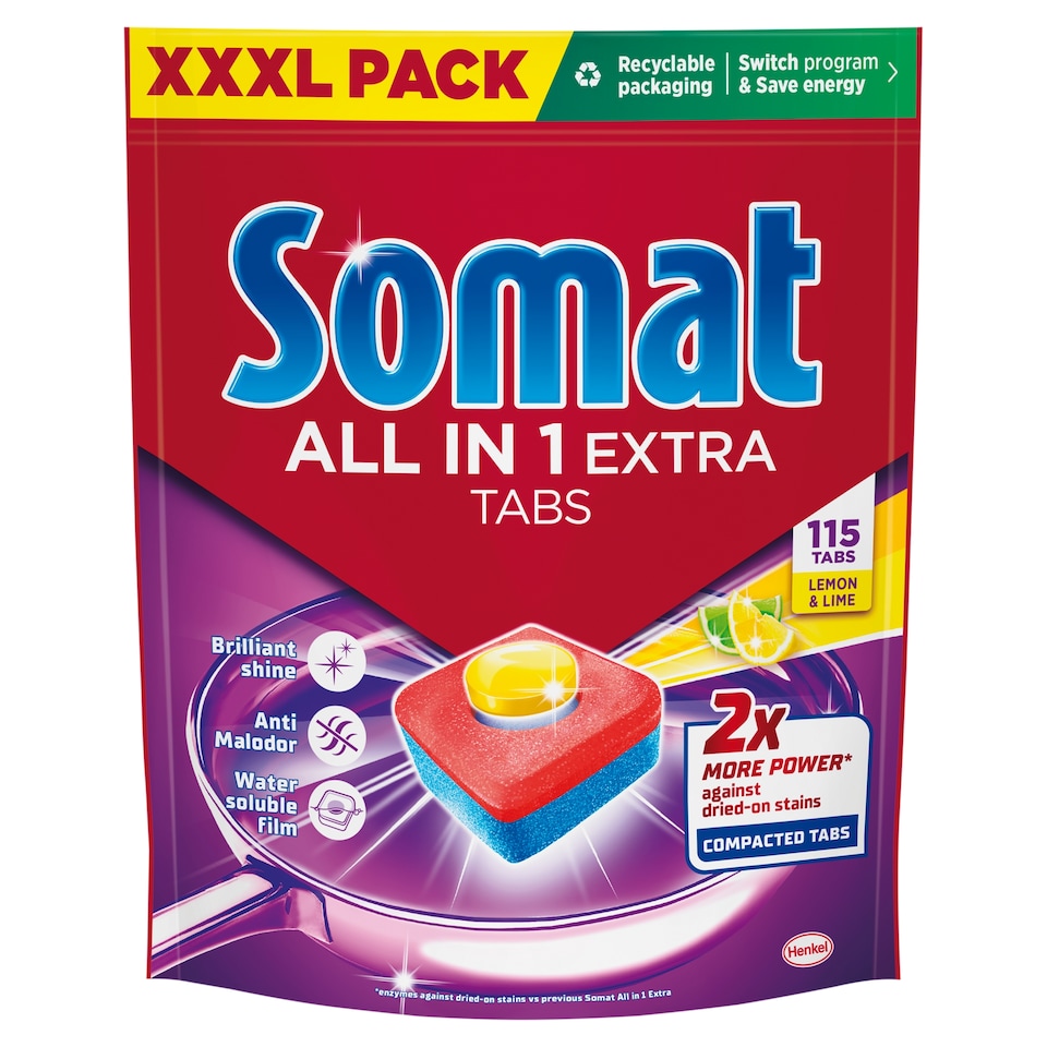 Somat All in One Extra Lemon & Lime mosogatógép tabletta 115 db  1. kép