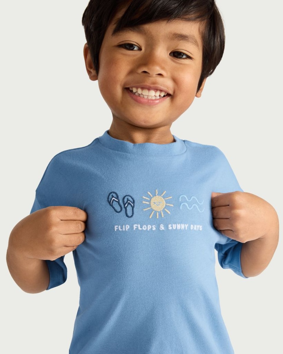 image 1 of F&F Boys 2-Piece Pure Cotton Set in Blue