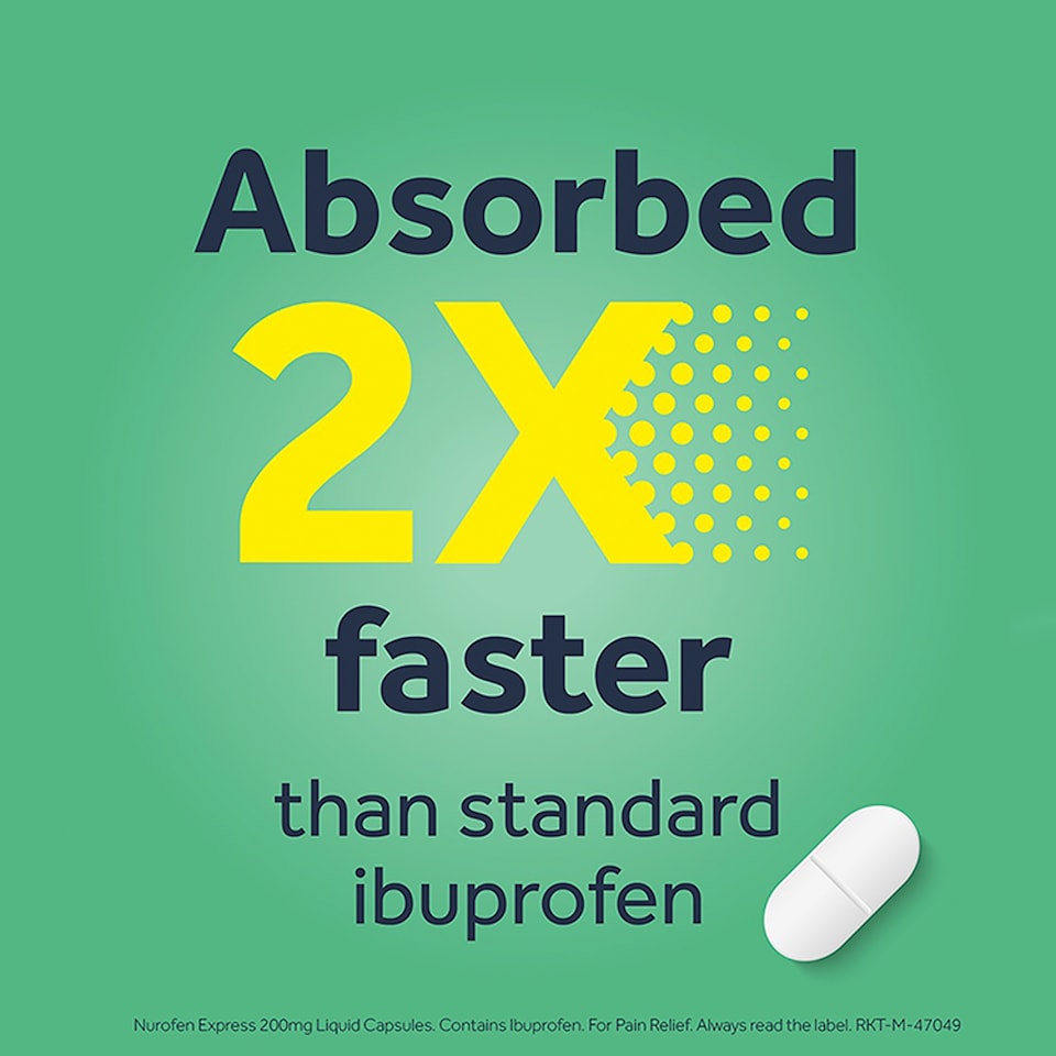 image 1 of Nurofen Express Pain Relief Liquid Capsules - Ibuprofen 200mg 10s