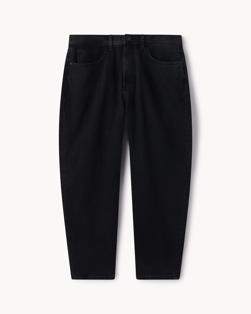 image 1 of F&F Barrel Leg Jeans in Black