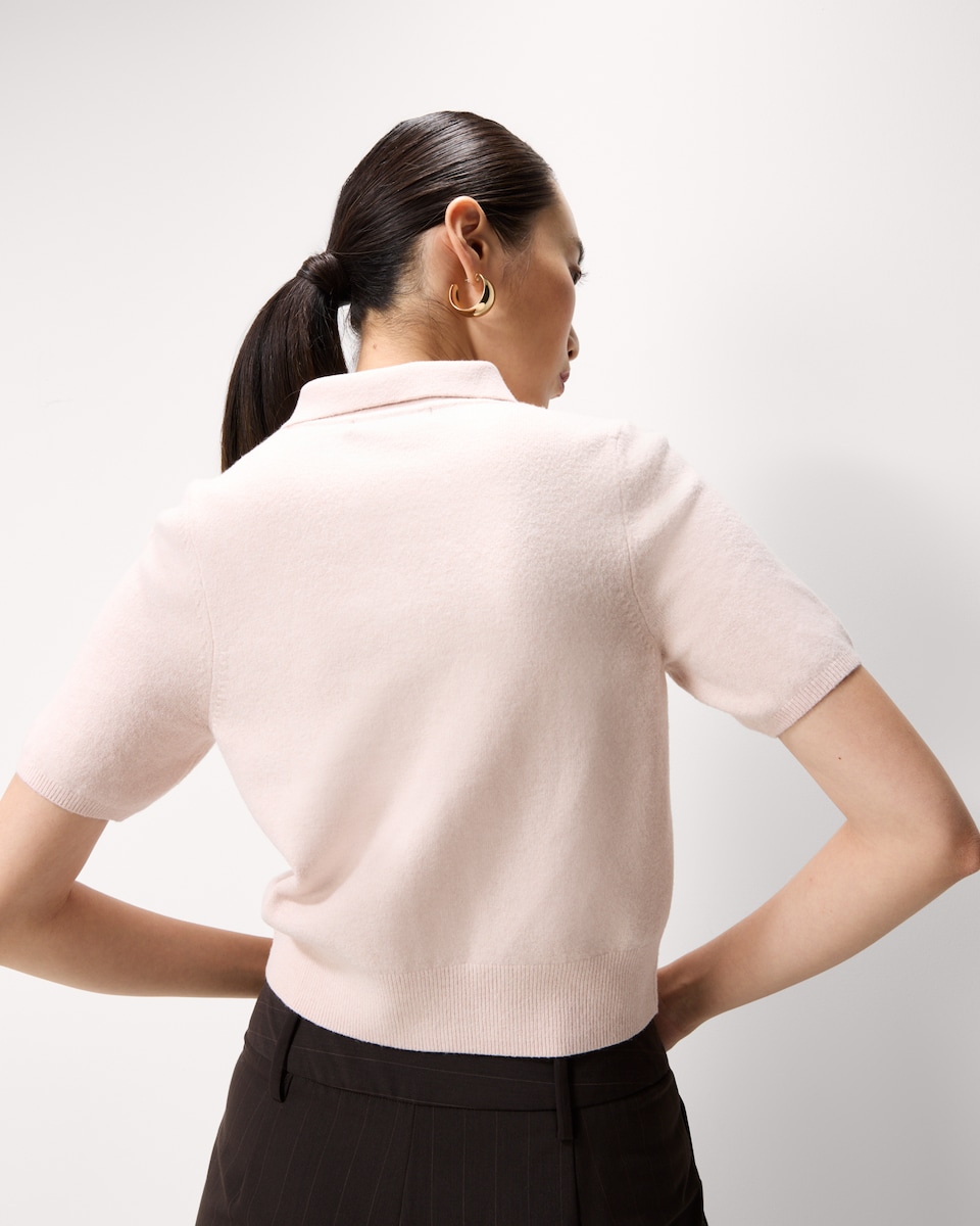 image 1 of F&F Knitted Short Sleeved Cardigan in Pink