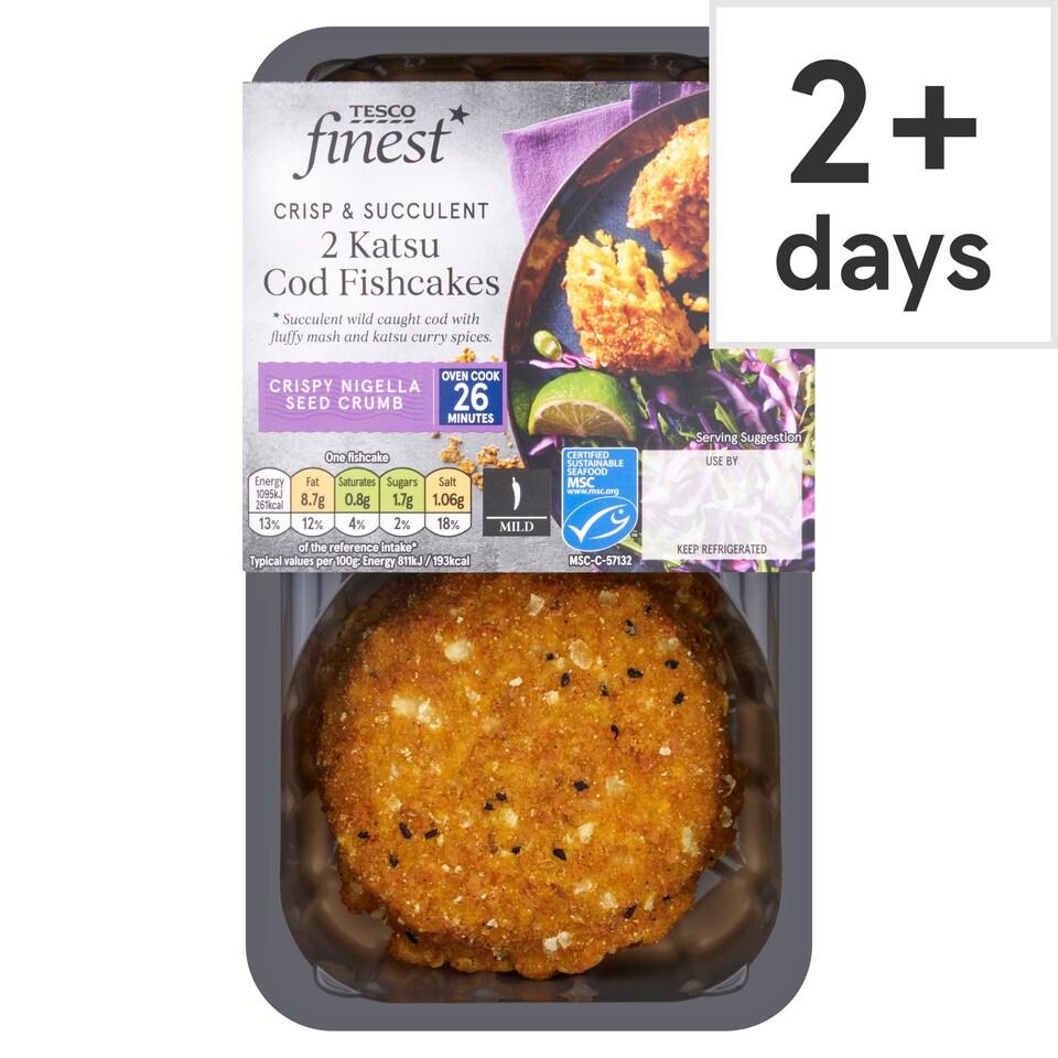 Tesco Finest 2 Katsu Cod Fishcakes 290g