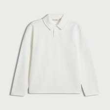 F&F Pure Cotton Long Sleeved Rugby Shirt in Cream