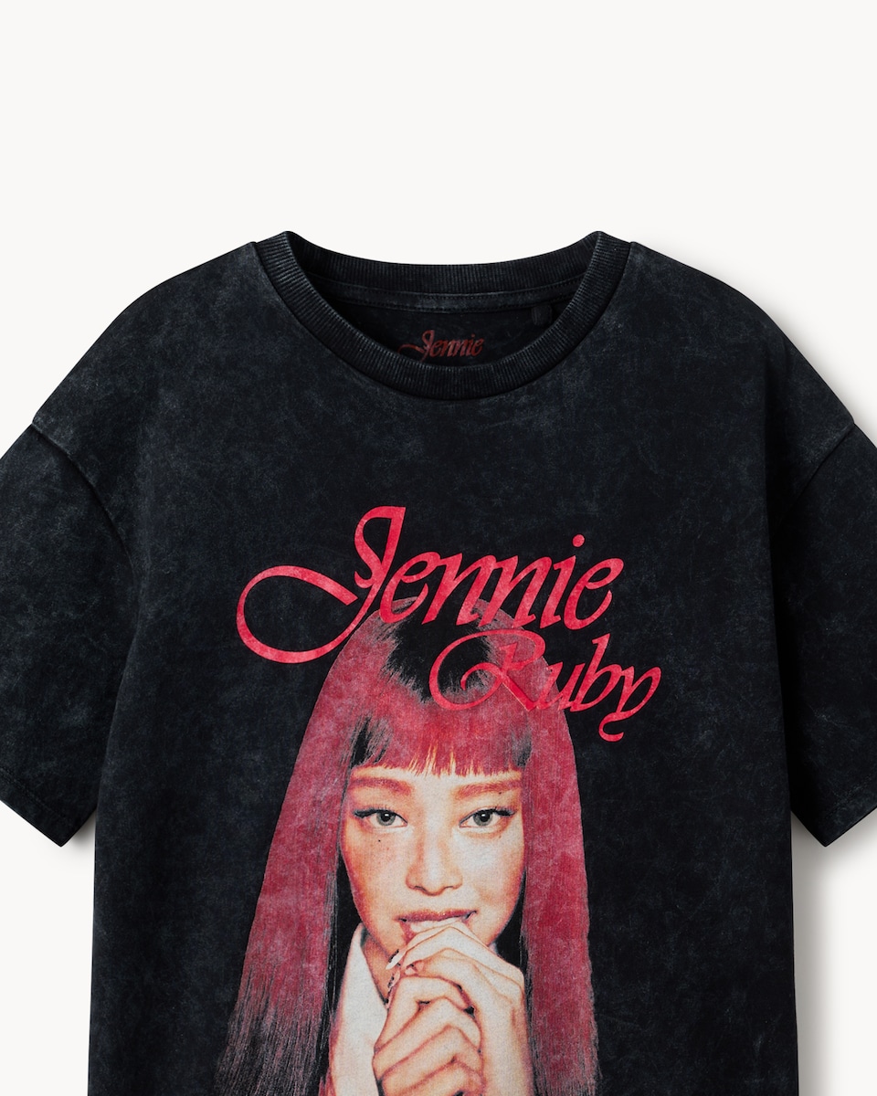 image 1 of Jennie Ruby Pure Cotton T-Shirt in Black