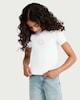 image 2 of F&F Girls Cotton Rich Ribbed Sunshine Embellished T-Shirt in White