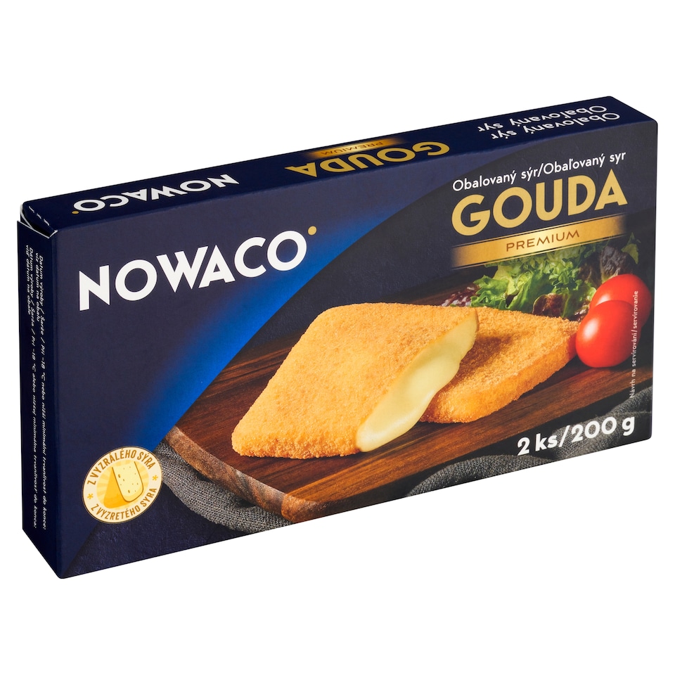 Nowaco Obalovaný sýr gouda premium 2 ks 200g