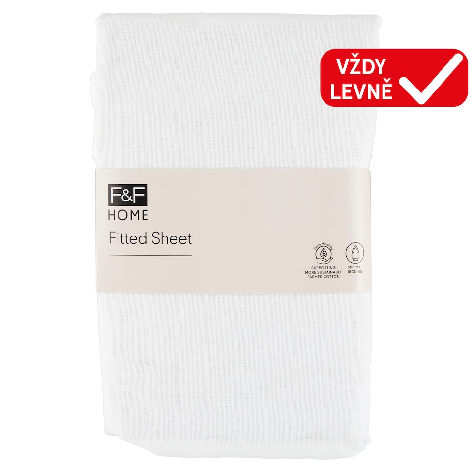F&F Home White napínací prostěradlo 100 x 200 x 25 cm