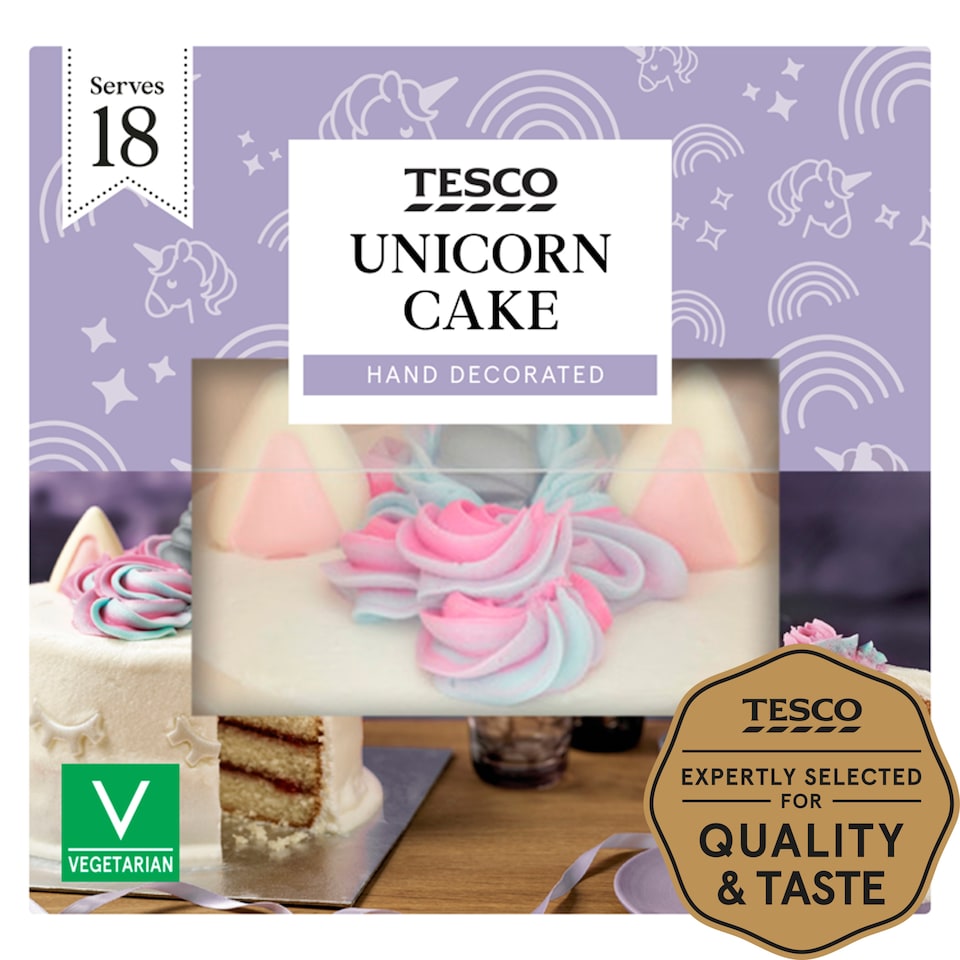 Tesco Unicorn Cake - Vanilla and Raspberry