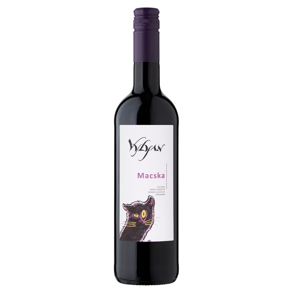 Vylyan Macska Villányi Portugieser classicus száraz vörösbor 12,5% 750 ml
